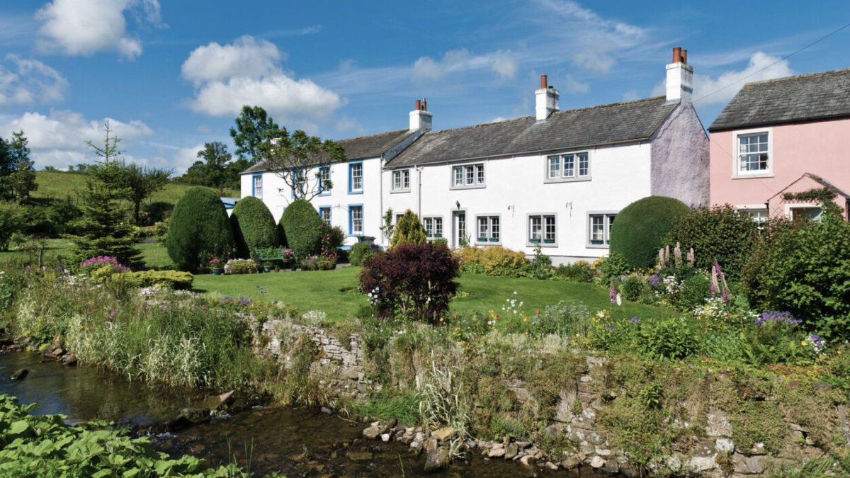 Row of cottages in Caldbeck Lake District 